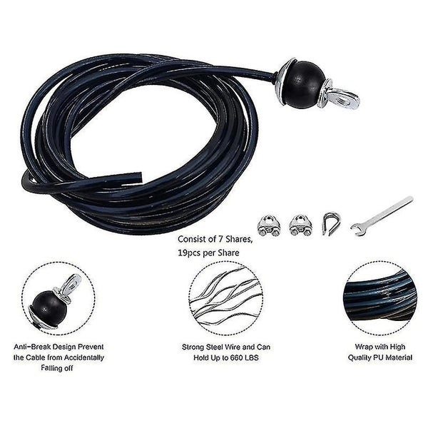 400cm Home Gym Fitness Lat Pulldown Cable Replacement, Adjustable Length For Pul Carousel 5