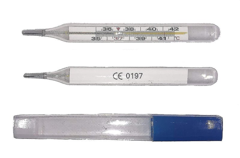 Classic Glass Thermometer, Perfect For Taking The Temperature Of Children And Ad Carousel 1