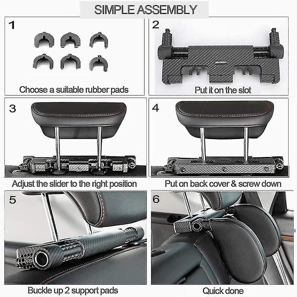 Car Headrest For Children Adults, Pillow Neck Rest Car Seat Adjustable (carbon Carousel 5