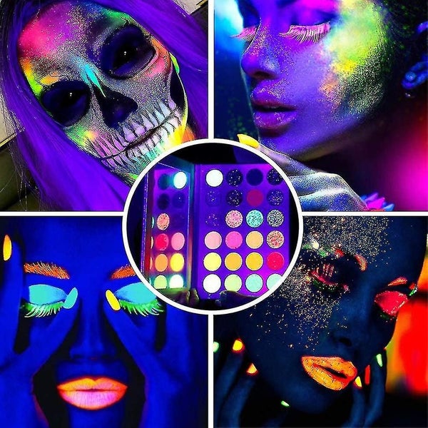 Eyeshadow Palette Glow In The Dark, 24 Colors Highly Pigmented Eyeshadow Makeup Carousel 5