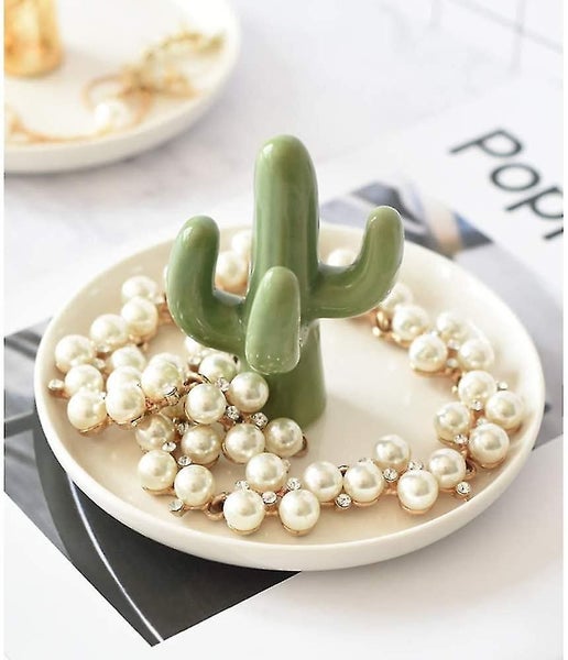 Cactus Dish Ring Holder For Jewelry, Ceramic Succulent Jewelry Tray Organizer Di Carousel 2