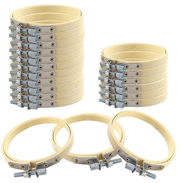 Bamboo Embroidery Hoops 4 Inch, Round Wooden Circle Cross Hoop Ring For Art Craf Carousel 1