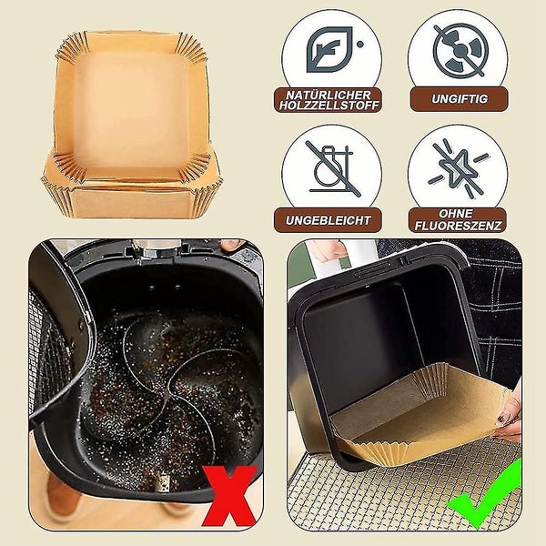 Baking Paper For Hot Fryer Square (20 Cm), Pack Of 100 Airfryer Baking Paper Dis Carousel 5