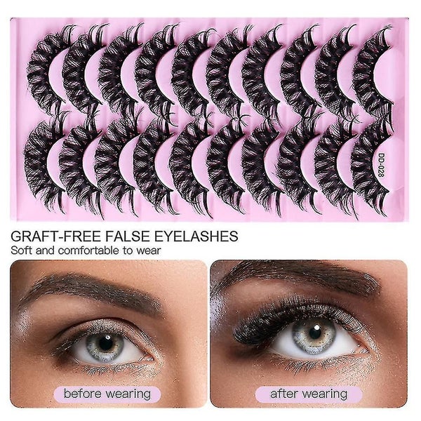 Eyelashes Faux Lashes Wispy Fluffy Curly Effect Fake Eyelashes For Makeup Lash E Carousel 5