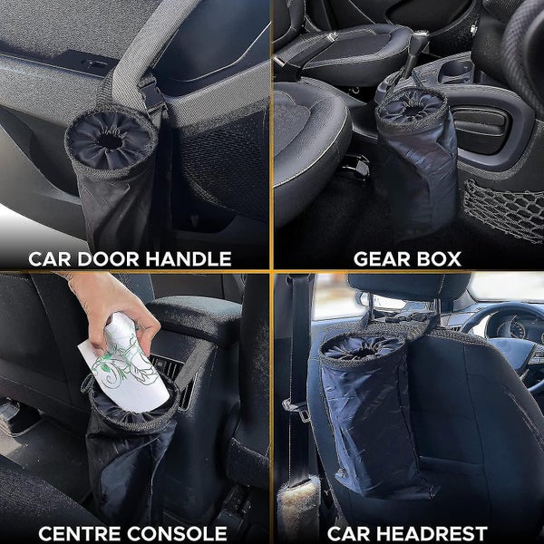Car Trash Bag (2 Pack) With Top Elastic Vent & Velcro Bottom Opening | Adjustabl Carousel 5