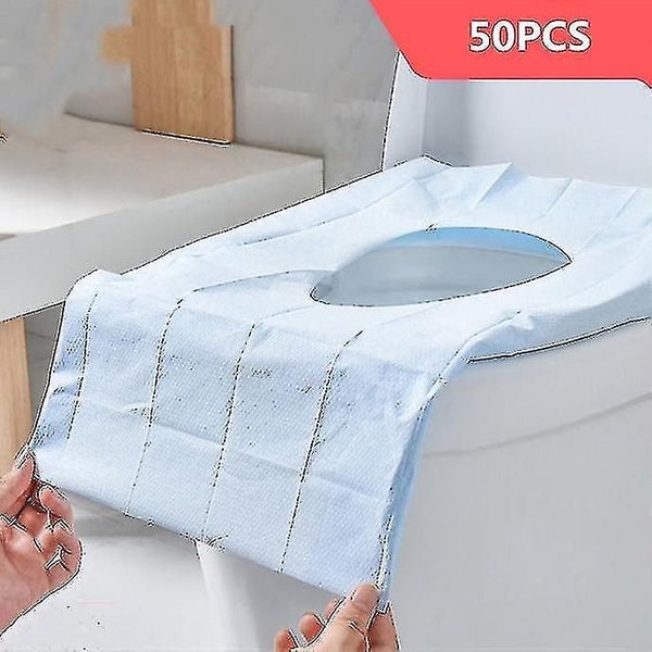 50pcs Non Woven Disposable Toilet Seat Cushion Paper Thickened Travel Essential Carousel 1