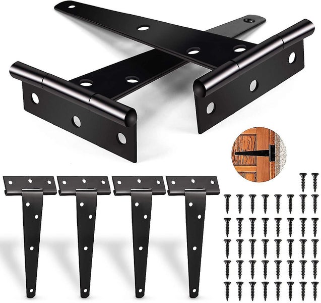 6 Pcs T-hinges, Heavy Duty Black Hinges, Heavy Duty Door Hinge 25kg Weight Capac Carousel 1
