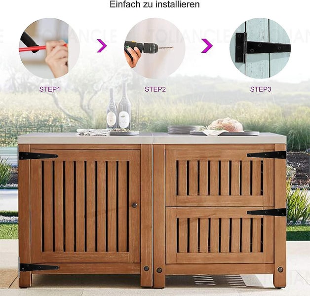 6 Pcs T-hinges, Heavy Duty Black Hinges, Heavy Duty Door Hinge 25kg Weight Capac Carousel 3