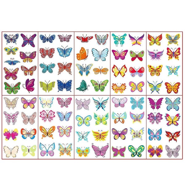 Butterfly Stickers Temporary Tattoos For Girls Adults,10 Sheets Butterfly Transf629519053844491128