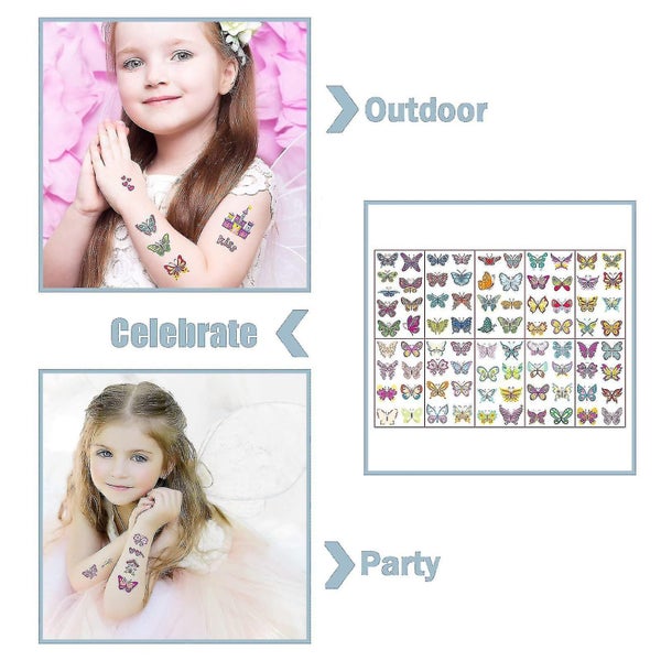 Butterfly Stickers Temporary Tattoos For Girls Adults,10 Sheets Butterfly Transf62951905384449112