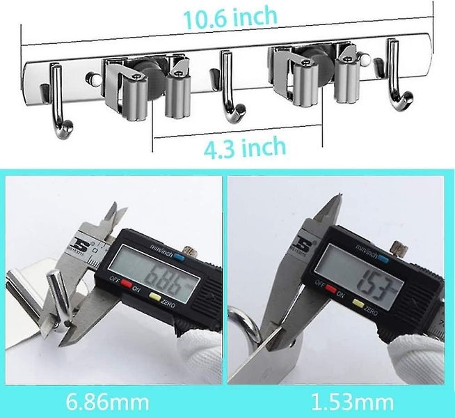 Broom Holder Wall, Broom Holder Device Holder Wall Holder Mop Broom Holder Stain Carousel 5