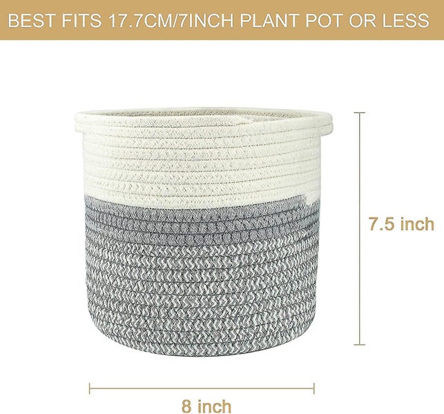 Cotton Rope Basket, 2020cm Foldable Woven Baskets With Handle Storage Basket, Pl Carousel 1