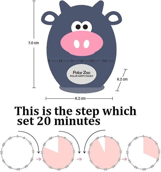 Cute Cartoon Cow Or Bear Timers 60 Minutes Mechanical Kitchen Cooking Timer Cloc Carousel 2