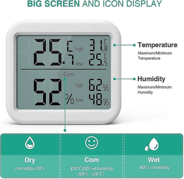 Digital Thermo Hygrometer,lcd Thermometer, Temperature Humidity Meter Carousel 2