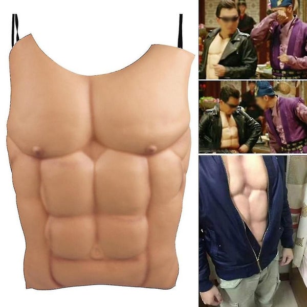 Eva Men Fake Skin Chest Muscle Costume Cosplay Props Halloween Party Decoration Carousel 1