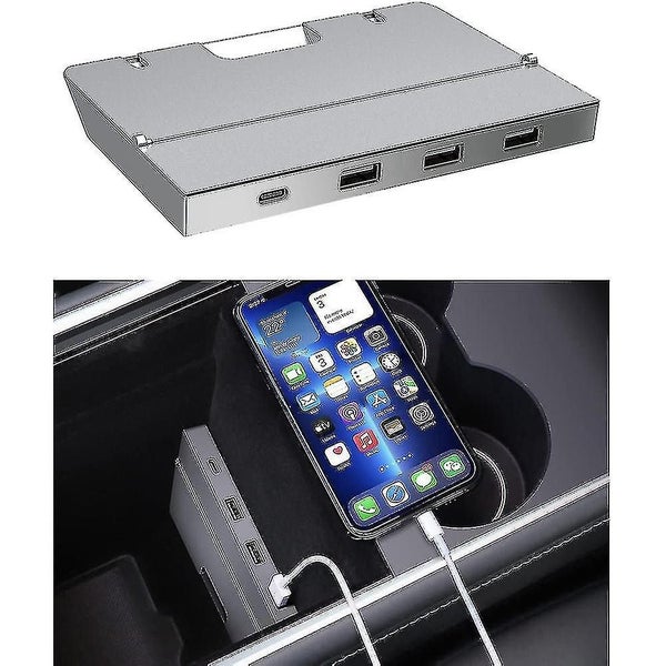 Compatible With Tesla 3 / Y 45w Dock 7-port Usb Type-c Shunt Hub Carousel 2