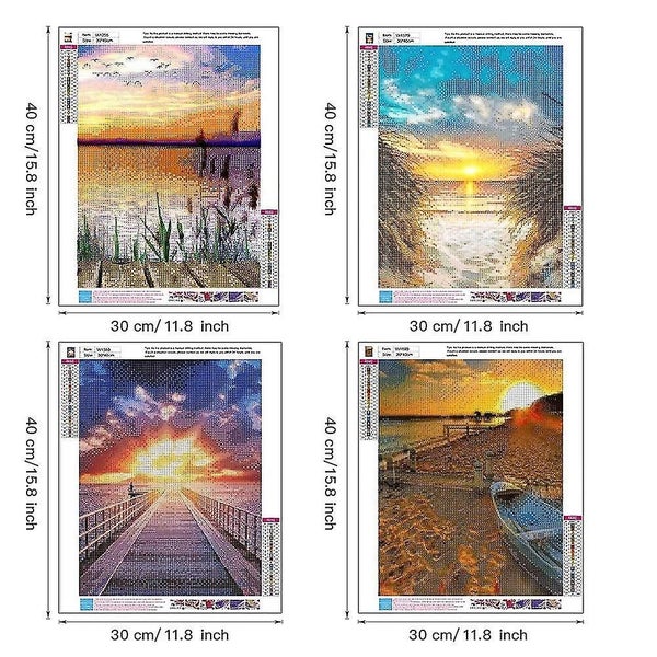 Diamond Painting, 4 Pack Diy 5d Diamond Painting Pictures, Diamond Painting Kits Carousel 2