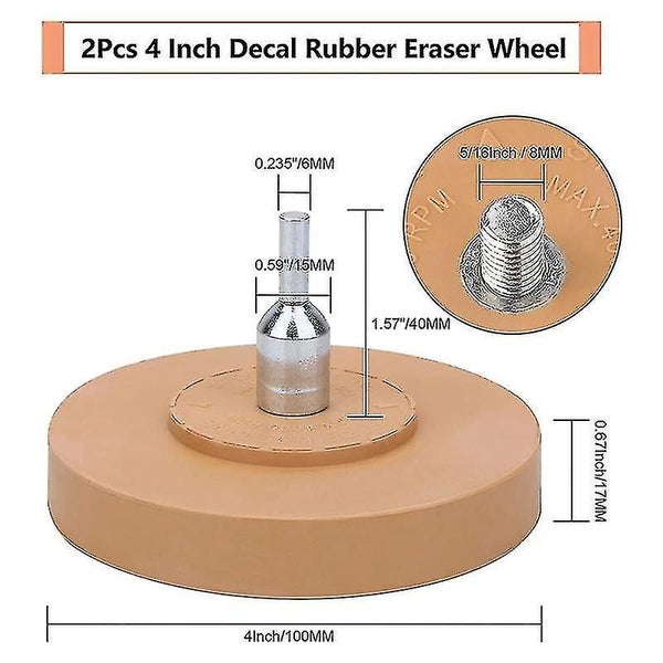 Decal Rubber Eraser Wheel 4inch Adhesive Remover Solid Rubber Wheel Carousel 5
