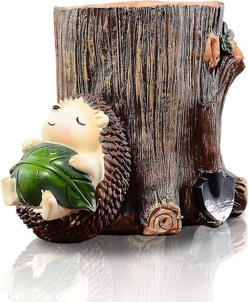 Cute Hedgehog Desk Pen Pencil Pot Holder Toothbrush Holder Resin Desk Organizer Carousel 1