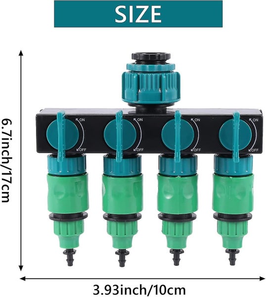 Garden Drip Irrigation Kit - 4 Way Faucet - Hose Splitter 4/7 Or 8/11 - Installa Carousel 4
