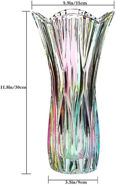 Flower Vase Phoenix Tail Shape Thickened Crystal Glass For Home Decor, Wedding O Carousel 2