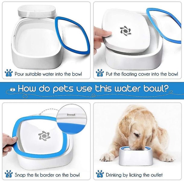 Dog Water Bowl, Overflow Proof Dog Bowl, Anti Spill Pet Water Bowl Carousel 2