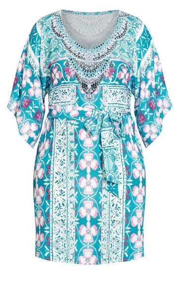 AVENUE Aqua Beaded Longline Tunic ~ Sizes 18, 20, 22-24 & 26-28 Carousel 8