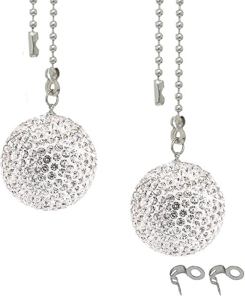 Crystal Rhinestones Ball Pull Chain Adjusting Extension Chain For Ceiling Fan Pu Carousel 1