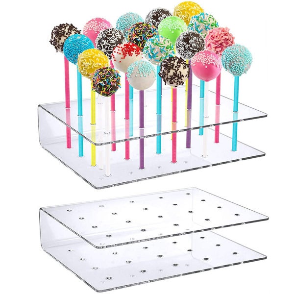 2PCS Acrylic Lollipop Stand 20 Holes Candy Holder Display Detachable Cake Stand Carousel 1