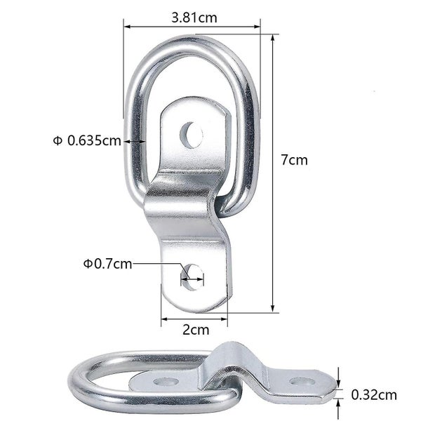 D Ring Tie Downs,set Of 6 Stainless Steel Heavy Duty Lashing Rings With 12 Screw Carousel 2