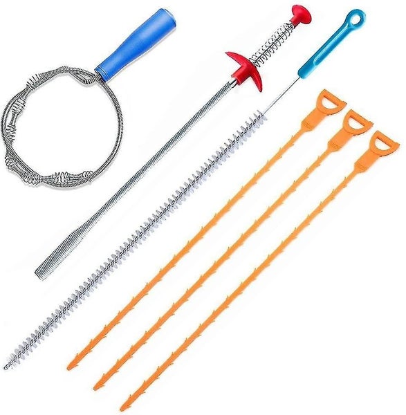 Drain Unblocker, 6 Pack Sink Unblocker Tool, Snake Drain Cleaner, Drain Hair Rem Carousel 1