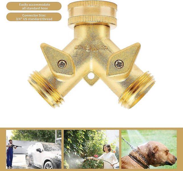 Garden Hose Splitter 2 Way - Heavy Duty Solid Brass Hose Y Splitterhose Faucet S Carousel 5