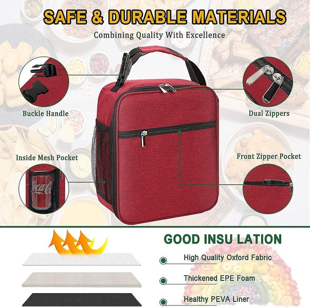 Lunch Bag For Men & Women, Insulated Lunch Bag For Boys Girls, Leakproof Portabl Carousel 2