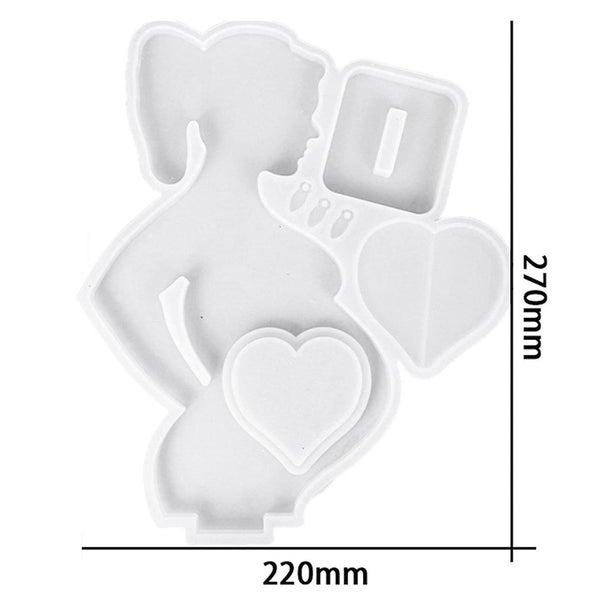 Heart Mom Love Picture Photo Frame Epoxy Resin Silicone Soap Mold Carousel 5