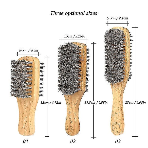 Men's Beard Brush Double-sided Facial Hair Brush Shaving Comb Male Mustache Brus Carousel 5