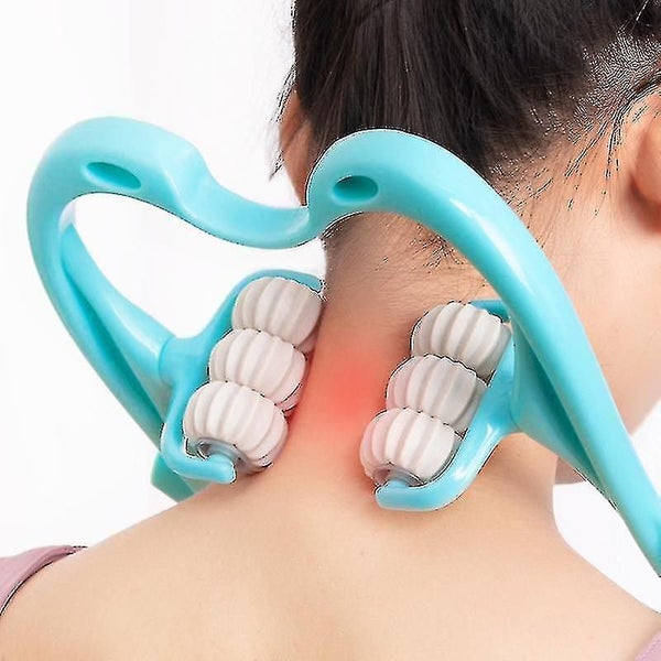 Neck Massager Treatment Neck And Shoulder Dual Roller Self-massage Tool Relief H Carousel 2