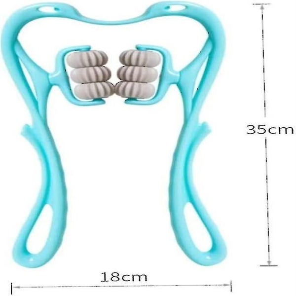 Neck Massager Treatment Neck And Shoulder Dual Roller Self-massage Tool Relief H Carousel 5