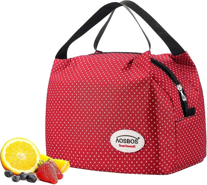 Insulated Lunch Bag Portable Lunch Bag, Polka Dots Red, 6.5l Carousel 1