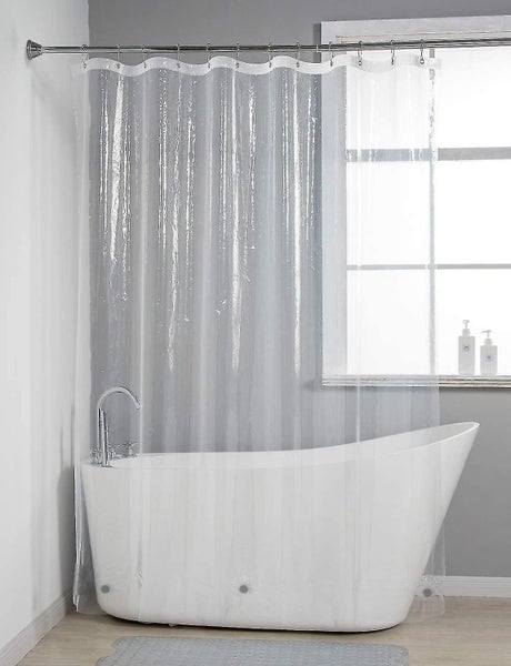 Lightweight Shower Curtain Liner, 72x72" Peva 3g Shower Curtain Liner With Magne Carousel 1