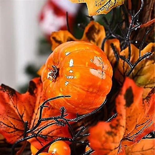 Maple Leaf Artificial Pumpkin Wreath, Autumn Wreath, Artificial Wreath For Hallo Carousel 2