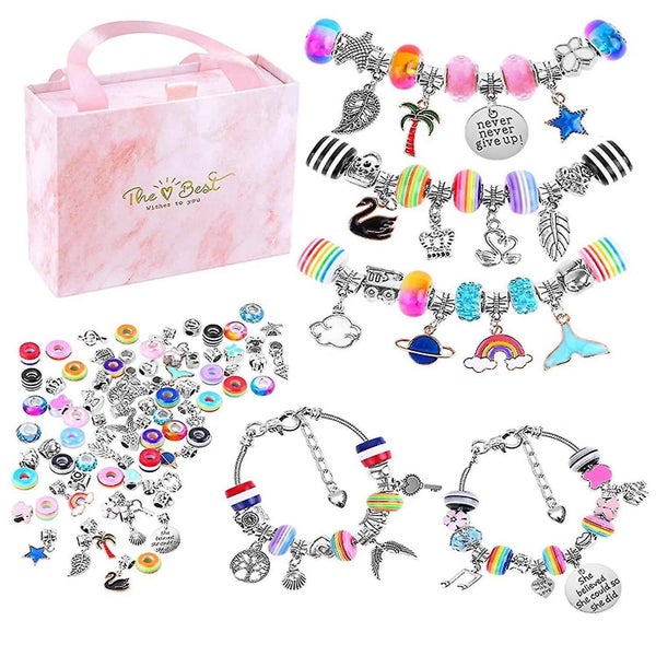 Jewellery Bracelet Making Kit For Girls 85pcs Diy Beads For Arts And Crafts Sets Carousel 1