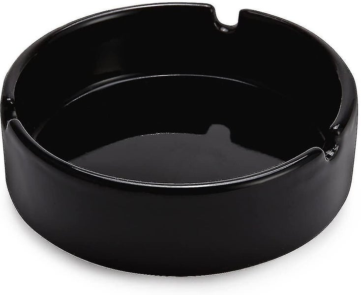Glossy Black Ceramic Ashtray For Men And Women, Outdoor Indoor Ashtray Carousel 1