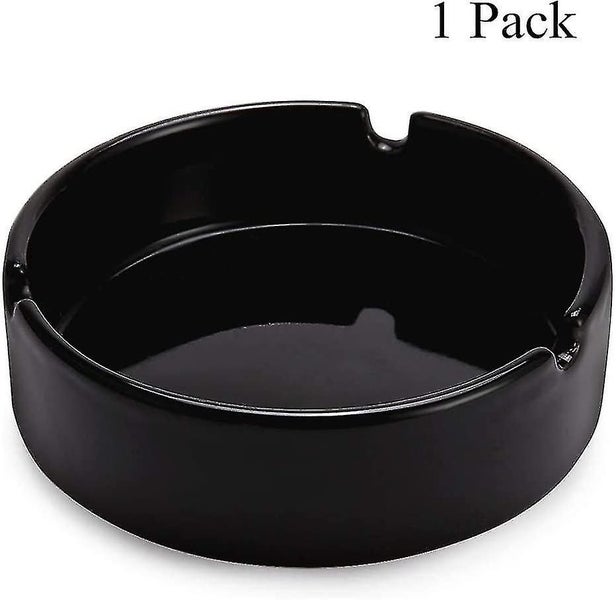 Glossy Black Ceramic Ashtray For Men And Women, Outdoor Indoor Ashtray Carousel 2