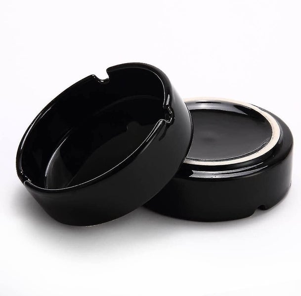 Glossy Black Ceramic Ashtray For Men And Women, Outdoor Indoor Ashtray Carousel 3