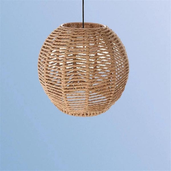 Home Lighting Rattan Lamp Cover Handmade Woven Chandelier Retro Lampshade Homest Carousel 5