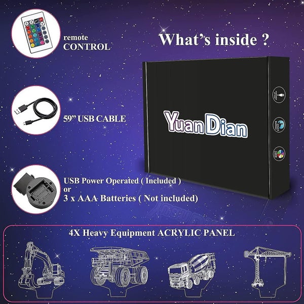 Heavy Machinery 3d Lamp Kits,excavators, Heilwiy Tower Cranes, Heilwiy Transit M Carousel 4