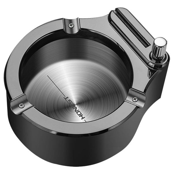Honest Retro Metal Windproof Desk Ashtray,for Men's Gift,black Carousel 1