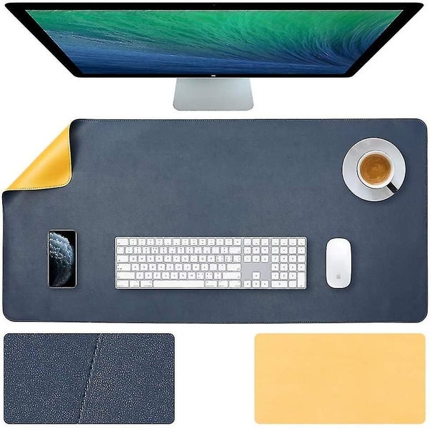 Leather Desk Pad 24" X 17" Desk Pad Waterproof Black Glossy Mouse Pad Carousel 1