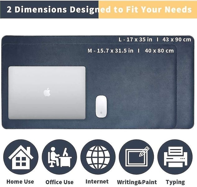 Leather Desk Pad 24" X 17" Desk Pad Waterproof Black Glossy Mouse Pad Carousel 2