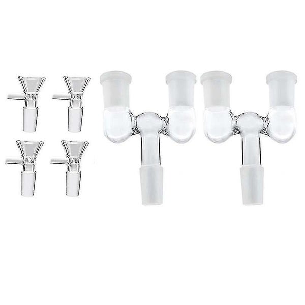 Glass Tube Adapter,2pc 14mm Male To Double 14 Mm Female Adapter63616996852610112